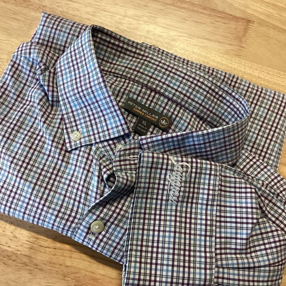 Men’s Peter Millar Summer Comfort “Sawgrass” Long Sleeved Button Down Shirt - XL